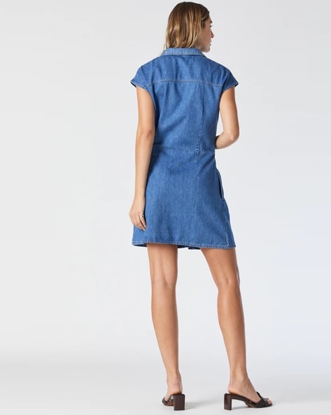 Buy Women's Denim Sleeveless Collared Dresses Online | Next UK