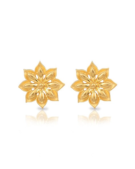 Gold hot sale floral earrings