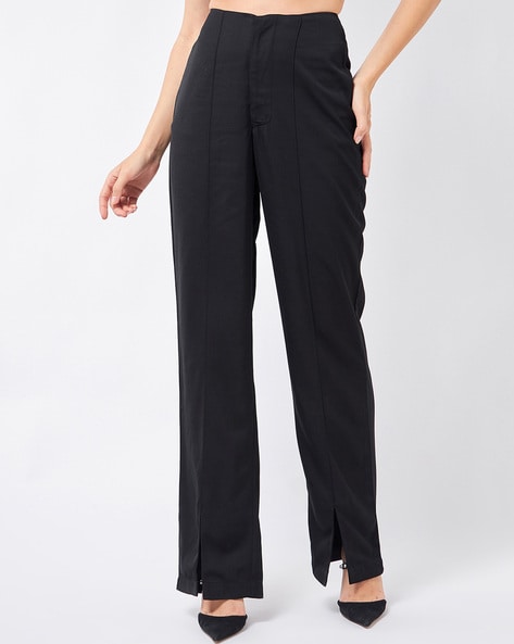 Buy Trindar Womens High Waist Wide Leg Trousers Comfort Casual Office  Business Stretch PantsBlackS at Amazonin