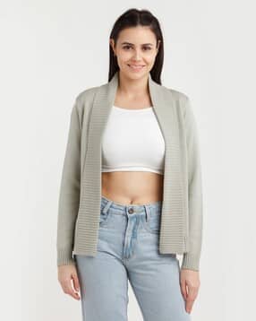 zink london Front-Open Shrug with Ribbed Hem-picture-28