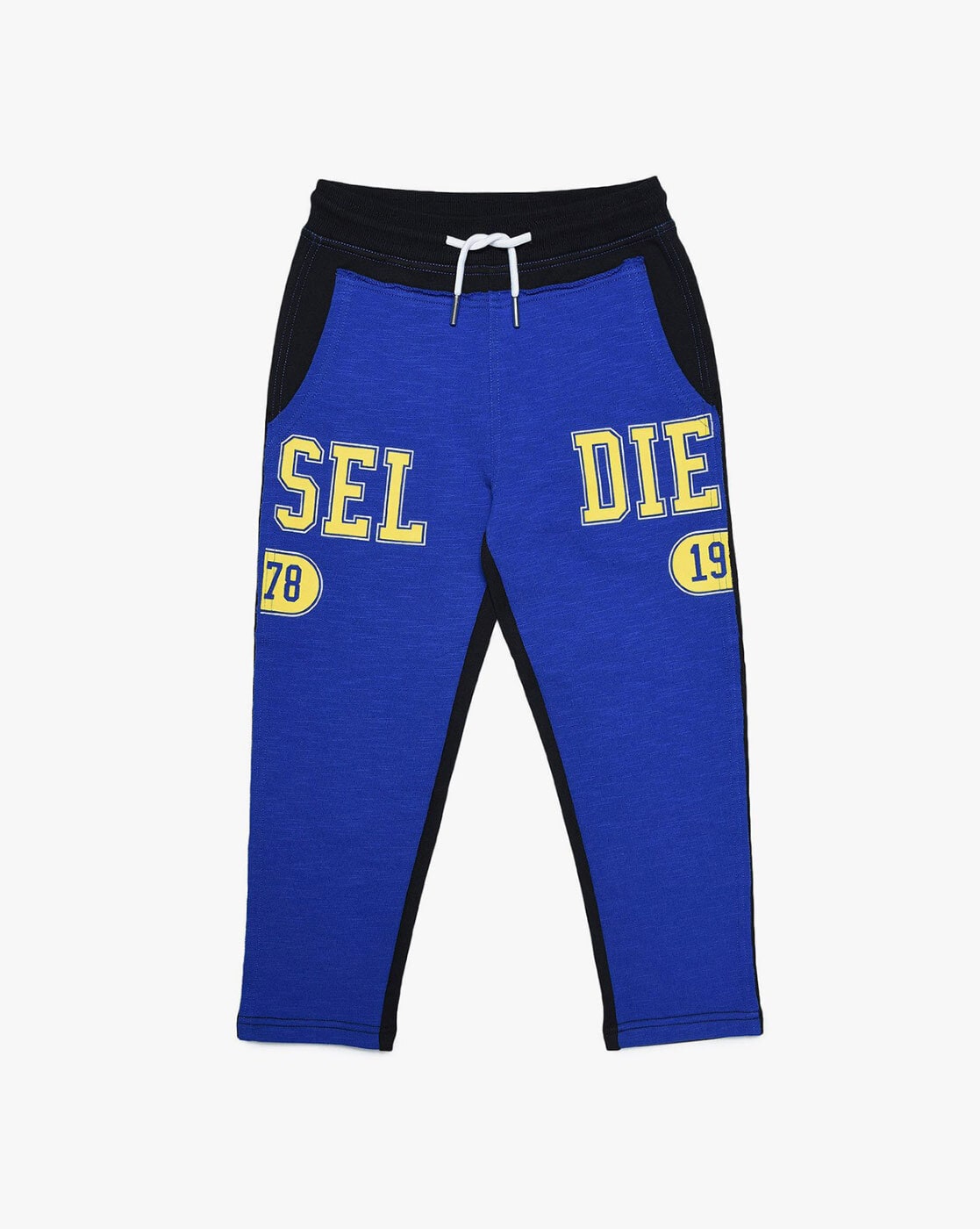 Boys Solid Navy Piped Track Pants