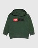 Buy DIESEL Logo Print Hoodie, Olive Color Boys