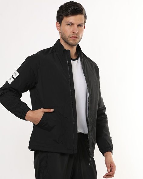 Buy HERE&NOW Typography Detail Mock Collar Tailored Jacket - Jackets for  Men 22874452 | Myntra