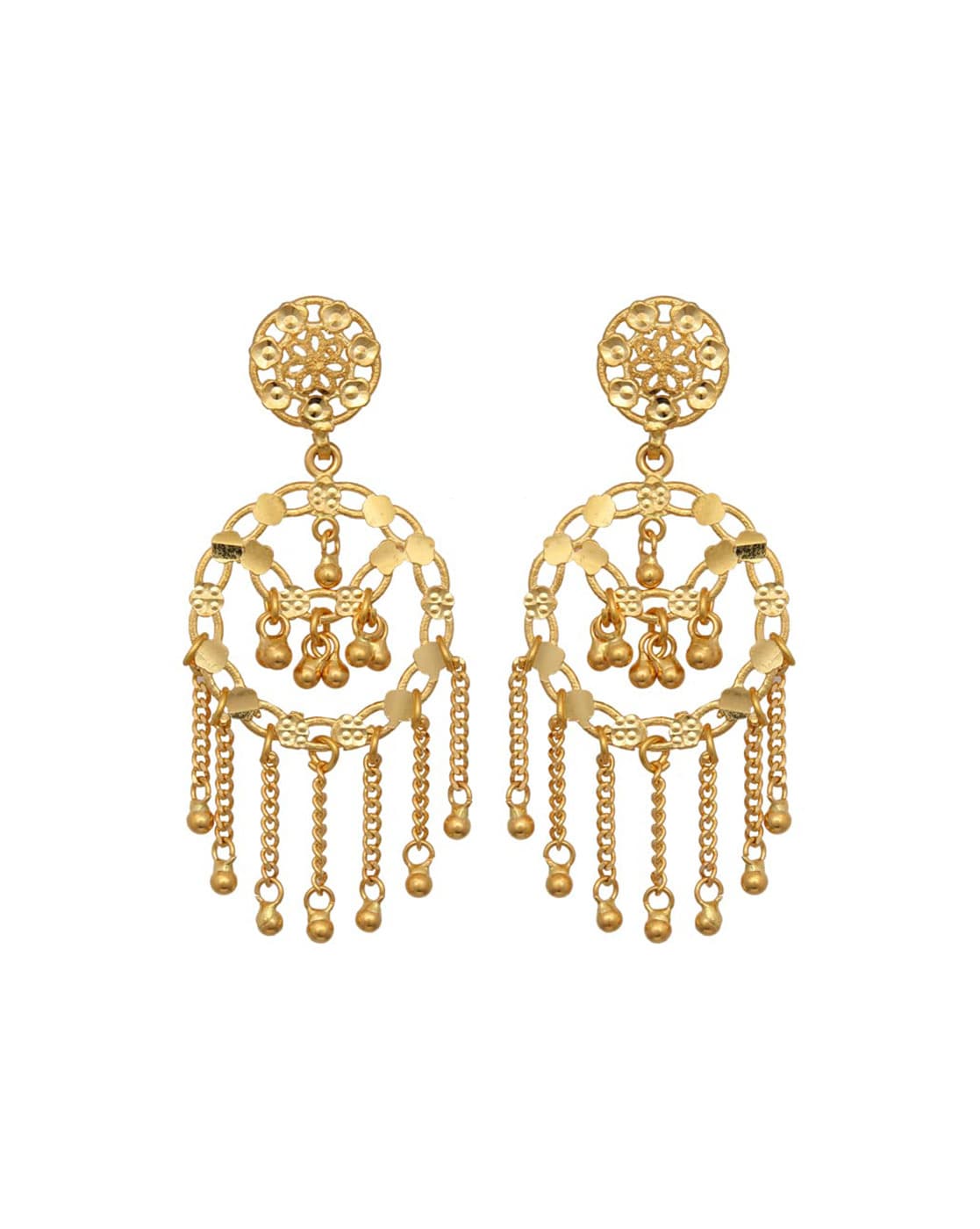 Rava Ball Oxidized Gold Dangle Earrings  VOYLLA