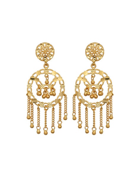 Golden Balls & Leaves Drop Dangle Earrings – Neshe Fashion Jewelry