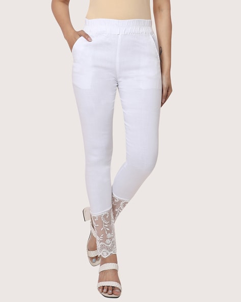 Buy online White Net Leggings from Capris & Leggings for Women by