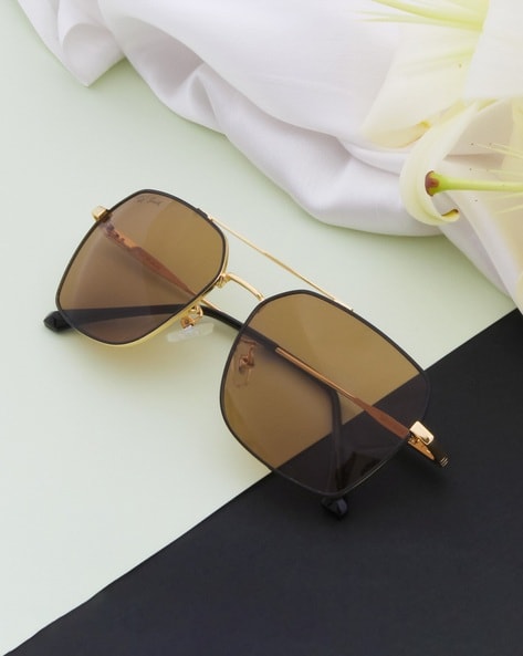 Tom Ford In Gucci|unisex Gold Alloy Sunglasses Uv400 - Designer Flat Top  Eyewear