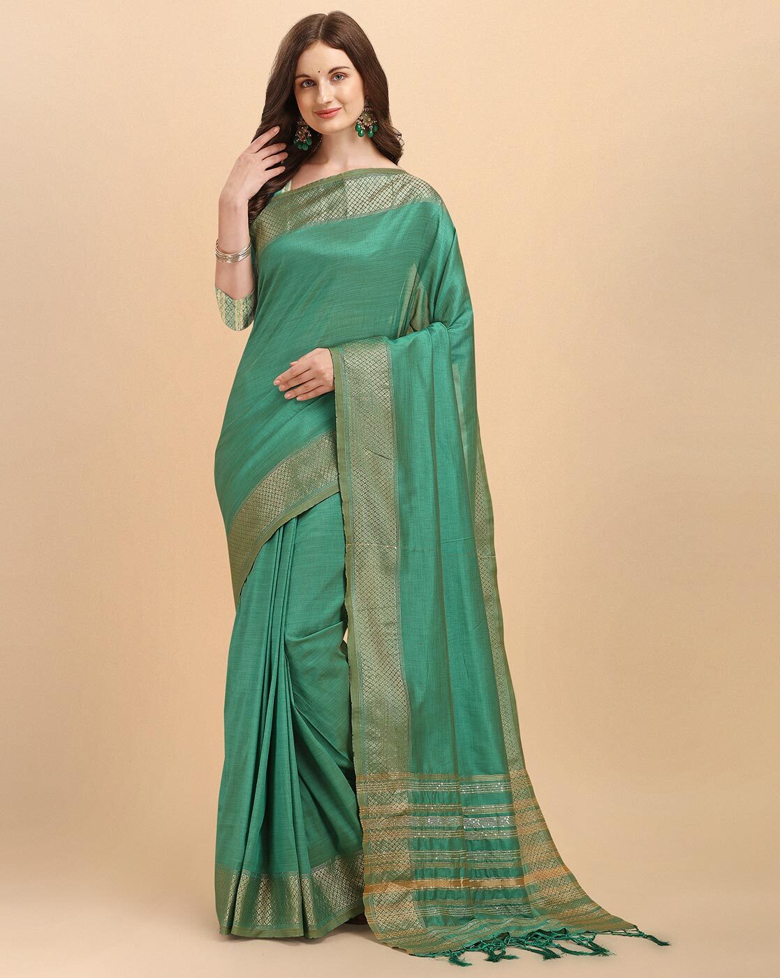 Buy Green Sarees for Women by Miss Beelee Online