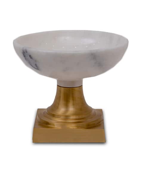Buy Fusion Access Footed Marble Bowl Large White Color Home