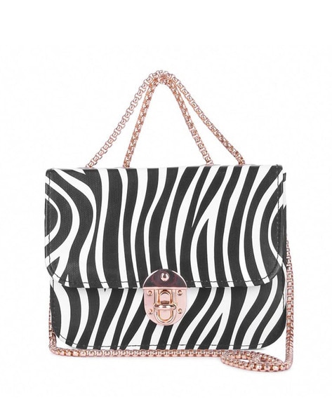 Zebra Striped Clutch Bag by Independent Reign