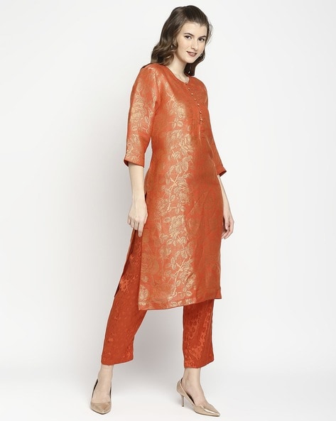 Orange - Brocade - Indo-Western Dresses: Buy Indo-Western Outfits for Women  Online | Utsav Fashion