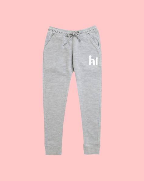 Girls Typographic Print Cuffed Track Pants