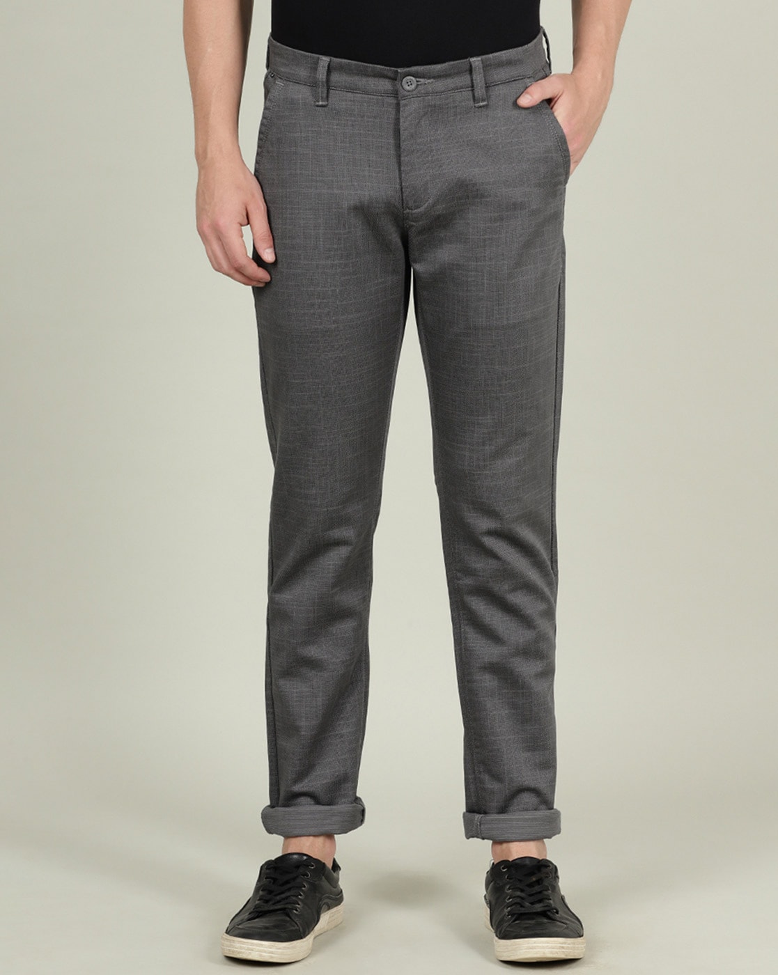 Buy Grey Trousers & Pants for Men by DOUBLE TWO Online | Ajio.com