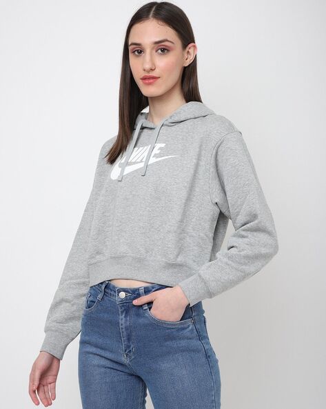 Nike grey and sales white hoodie