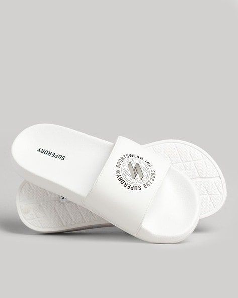 Superdry discount sliders white