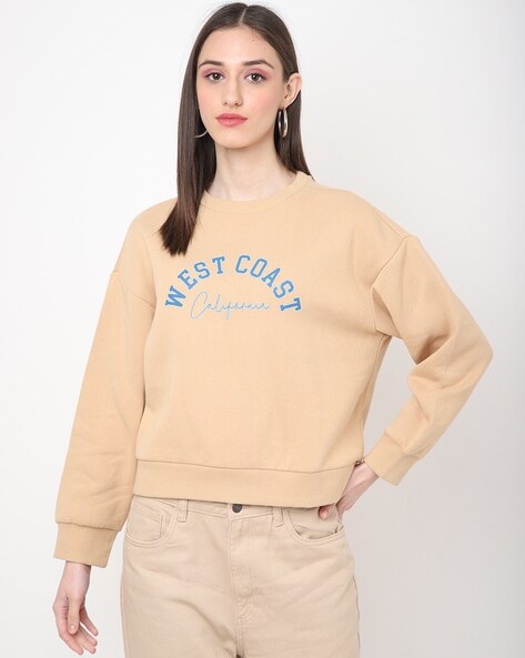 Tan crew neck on sale sweatshirt