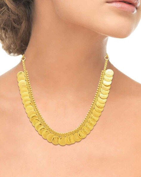 MICRO GOLD PLATED LAXMI COIN LONG NECKLACE