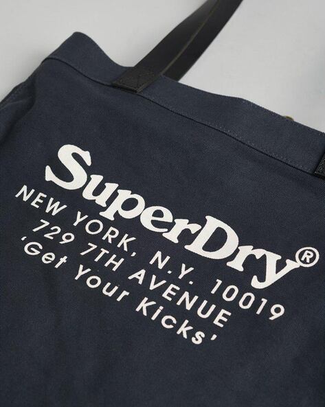 Superdry black outlet tote bag