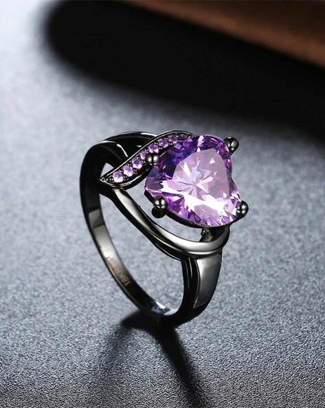 Buy Purple Cocktail Ring Statement Ring Rhinestone Ring Adjustable Ring  Online in India - Etsy