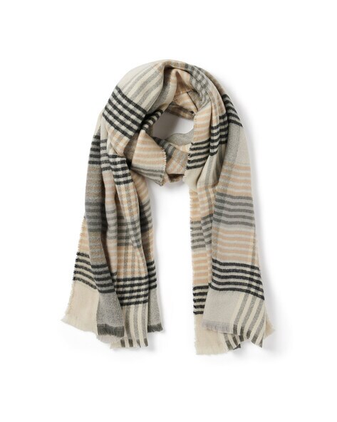 Checked Scarf with Fringed Edges Price in India