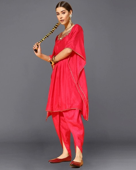 Ishnya Salwar Suits and Sets  Buy Ishnya Go Bandhani Rosewood Bandhani  Kurta with Dhoti Pants Online  Nykaa Fashion