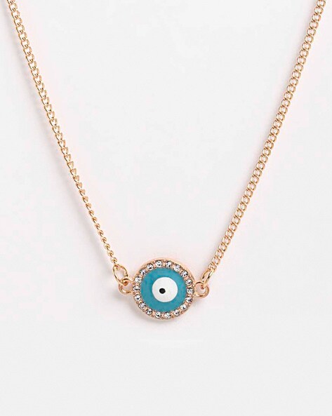 Evil Eye Necklace Bracelets,blue Turkish Glass Leather Rope Evil Eye  Necklace For Women Me | Fruugo NO