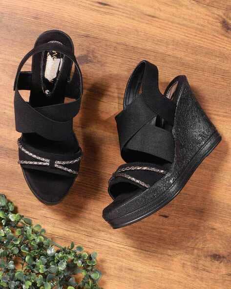 MALIBU – BLACK WEDGE SANDAL | miMaO ®