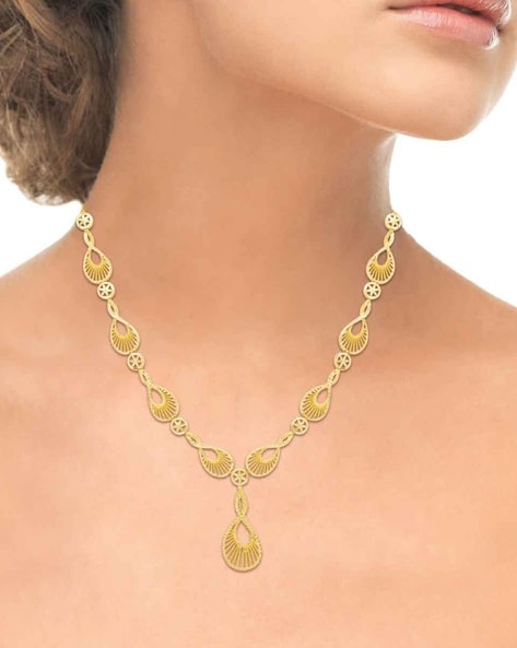 Buy Breathtaking Gold Filigree Necklace Set | Karuri Jewellers