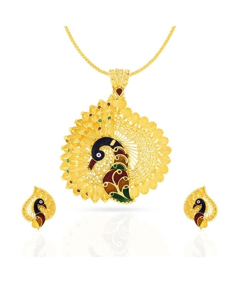 Leela diamond emerald and topaz studded gold peacock necklace – Artisanal  Fine Jewellery | AURUS