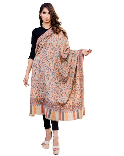 Paisley Pattern Shawl with Frayed Hem Price in India