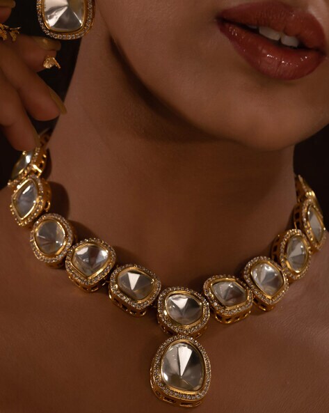 Buy Gold Toned White FashionJewellerySets for Women by Ishhaara