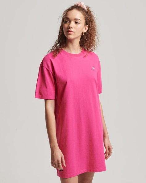 Oversized pink cheap t shirt dress