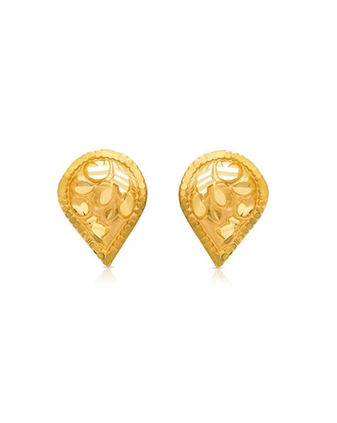 Buy Two Tone Modern Gold Drop Earrings Online - Zaveribros