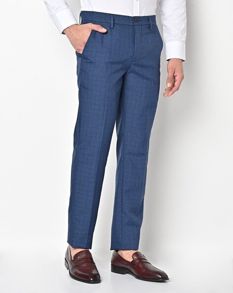 Shop WES Formals Blue Ultra SlimFit Trousers Online  Westside