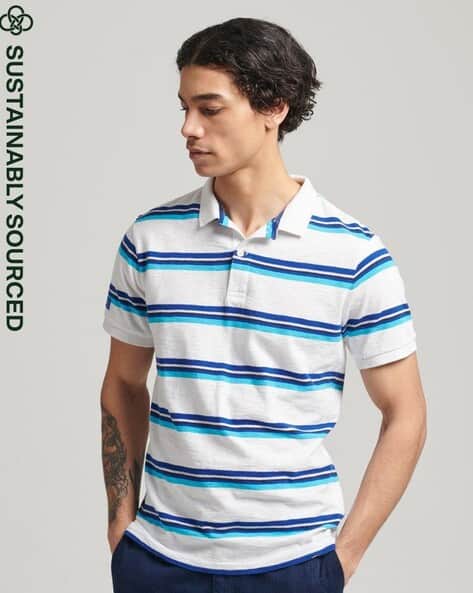 Vintage Striped Slim Fit Polo T-Shirt