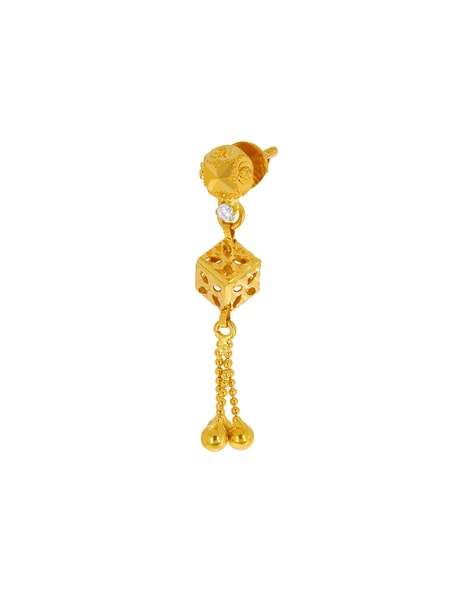 Senco Gold & Diamonds Triangular Glowing Bells Gold Earrings : Amazon.in:  Fashion