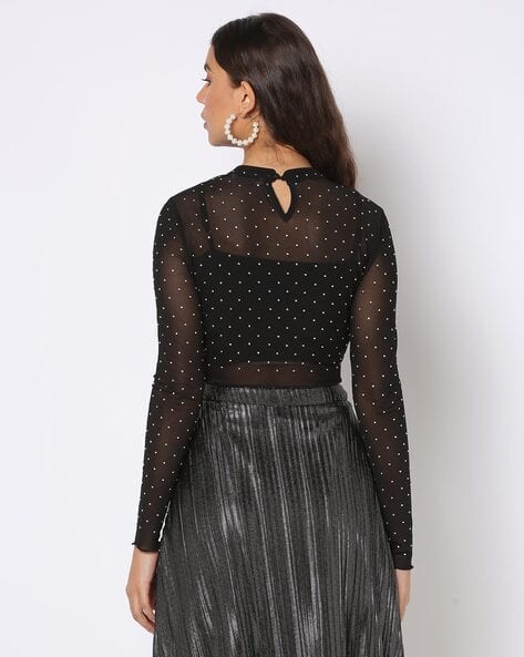 トップス Dot lace see-through top (high neck) Dot lace see-through top (high neck) – POPPY