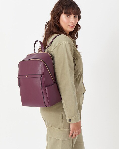 Burgundy backpack women's sale