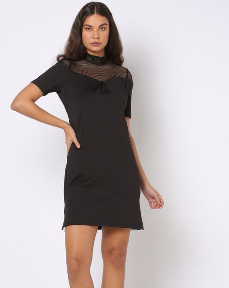 Buy MESH SLEEVES BLACK DRESS for Women Online in India