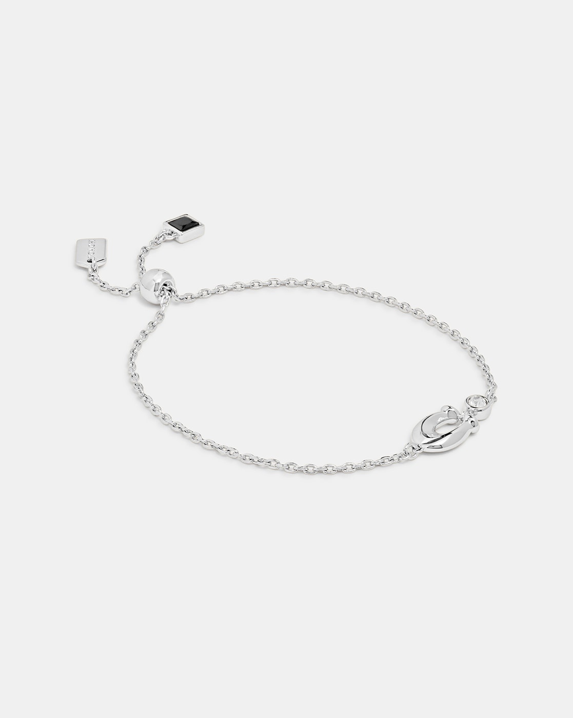 Buy Coach Signature Crystal Slider Link Bracelet Silver Toned