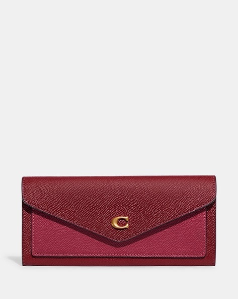 Coach Crossgrain Leather Wyn Small Wallet Cherry