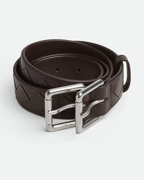Buy BOTTEGA VENETA Intrecciato Double Buckle Belt | Fondant
