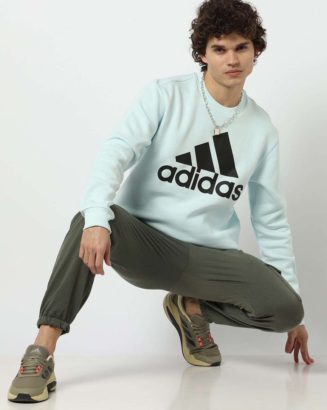 ★adidas★PREMIUM KNITTED TREFOIL CREW SWEATSHIRT★追跡可 adidas Premium Knitted Trefoil Crew Sweatshirt - Black
