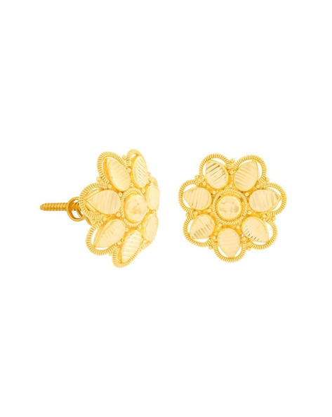 Buy Gold Tops, 22k Yellow Gold Earrings Stud , Handmade Yellow Gold Earrings  for Women, Indian Gold Earrings, K1861 Online in India - Etsy