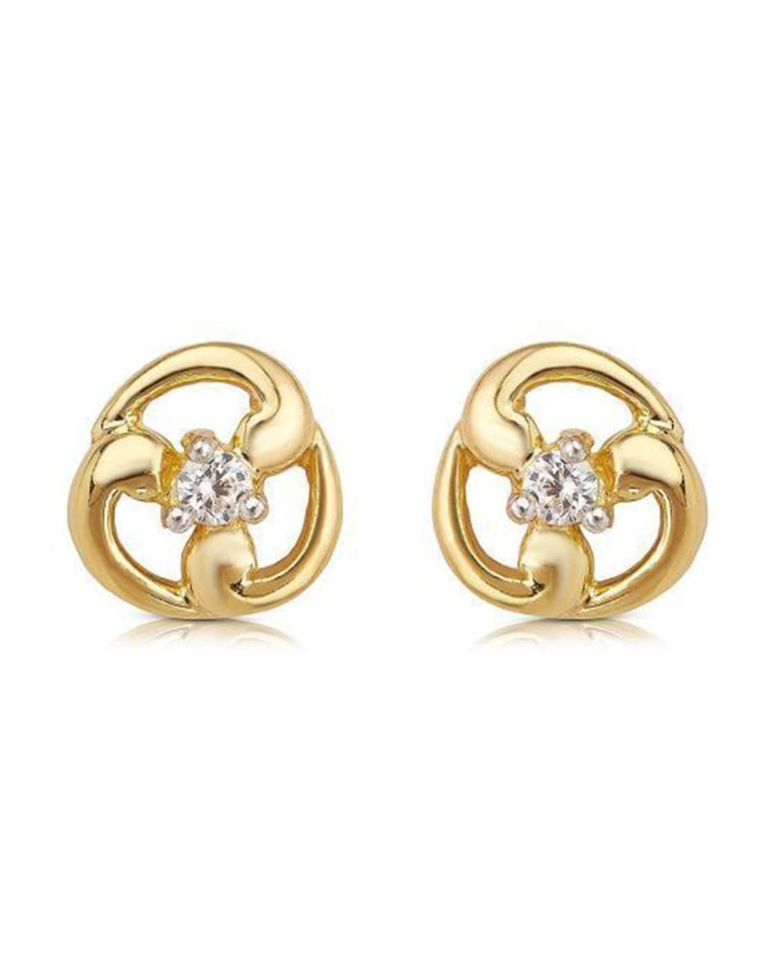 Small Trendy Kerala Design Earrings Gold Stud Collections For Office  College Wear ER1239