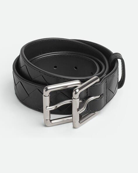 Intrecciato Double Buckle Belt