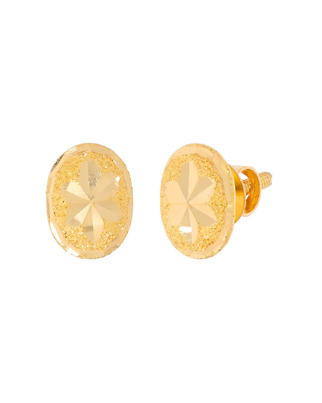 SET NKlaus 2x single stud earrings 585 gold yellow India | Ubuy