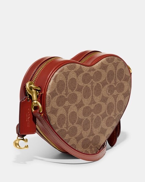 COACH Coated Canvas Signature With Heart Print Hayden Crossbody in