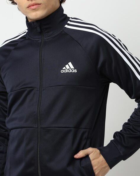 Navy blue adidas online track jacket