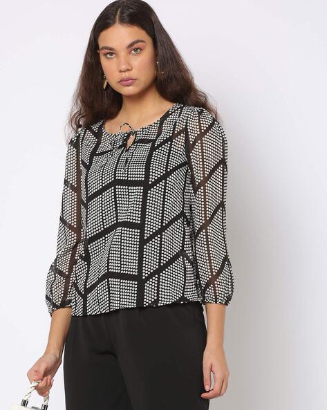 Geometric Print Top with Slip